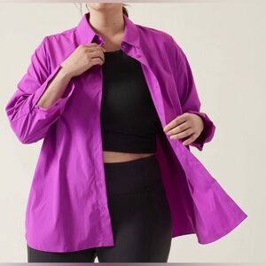 ATHLETA OVERSIZED POPLIN TOP